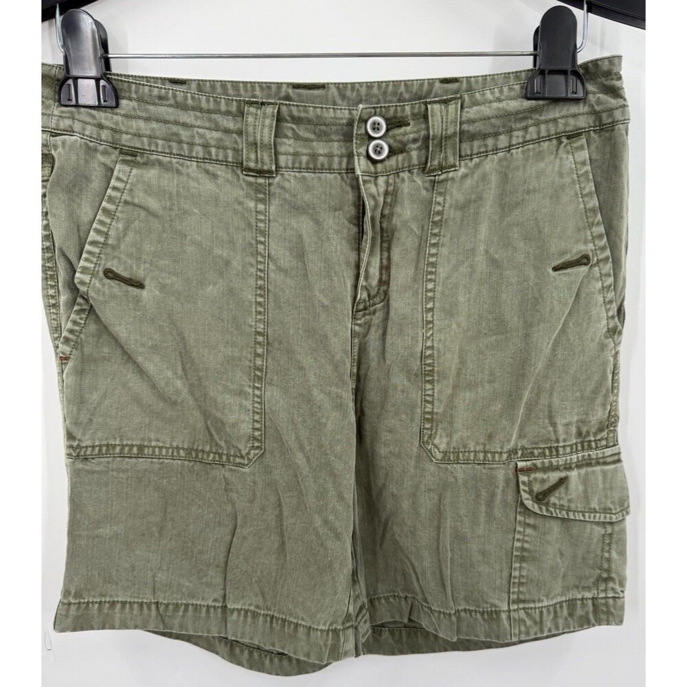 Sundance Shorts 4 Green Cargo Bermuda Tencel 6" Relaxed Mid Rise Casual Soft